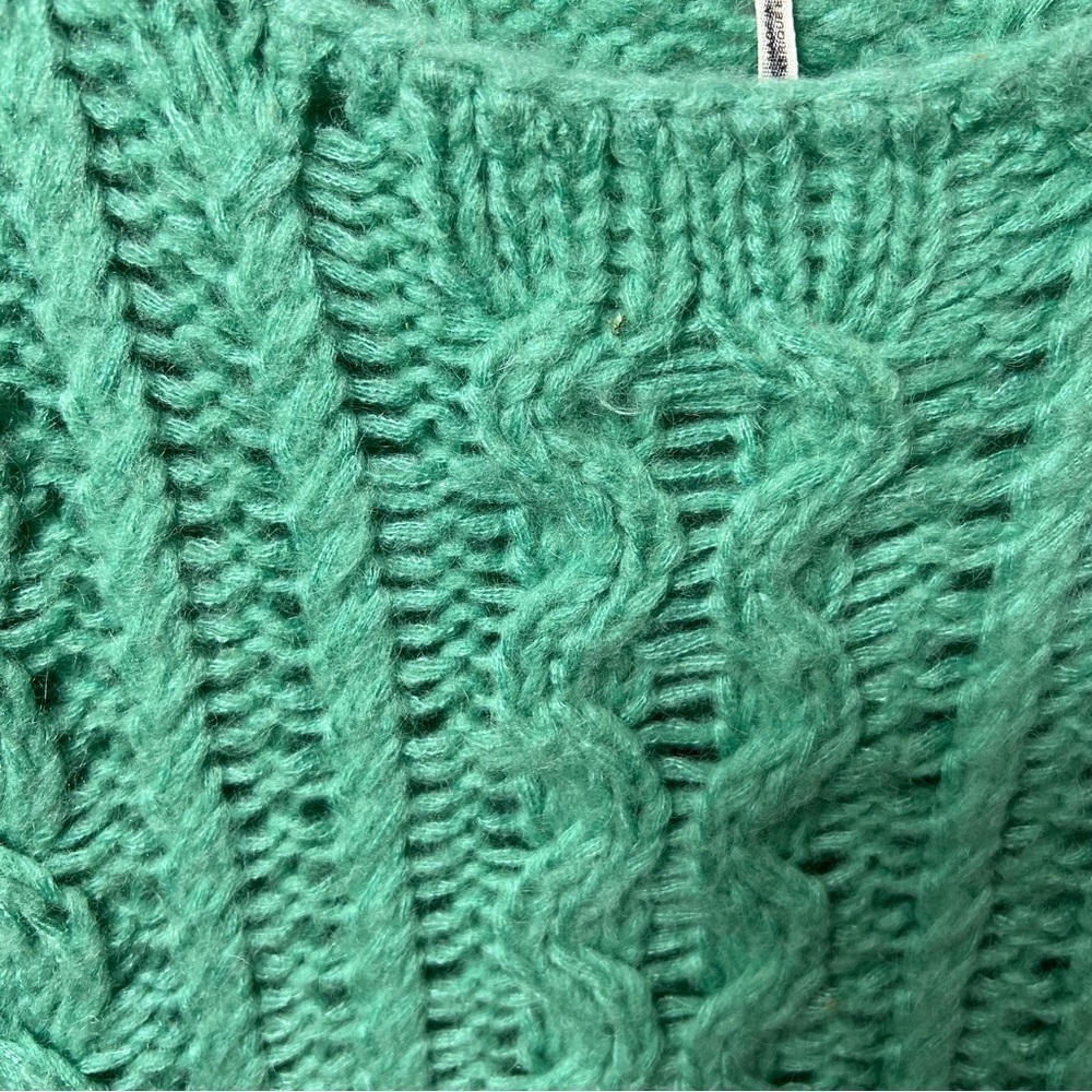 Free People Mint Green Chunky Open Cable Knit Sweater - Picture 5 of 8